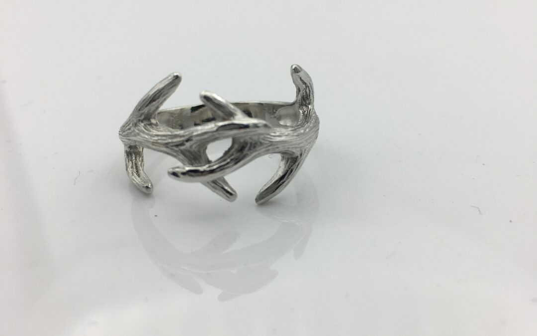 Bague argent 2 bois de cerf