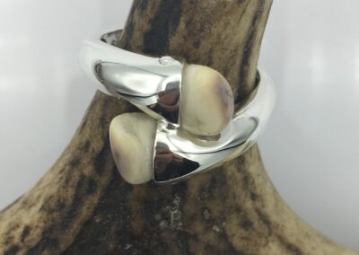 Bague argent « toi et moi » crocs de biche